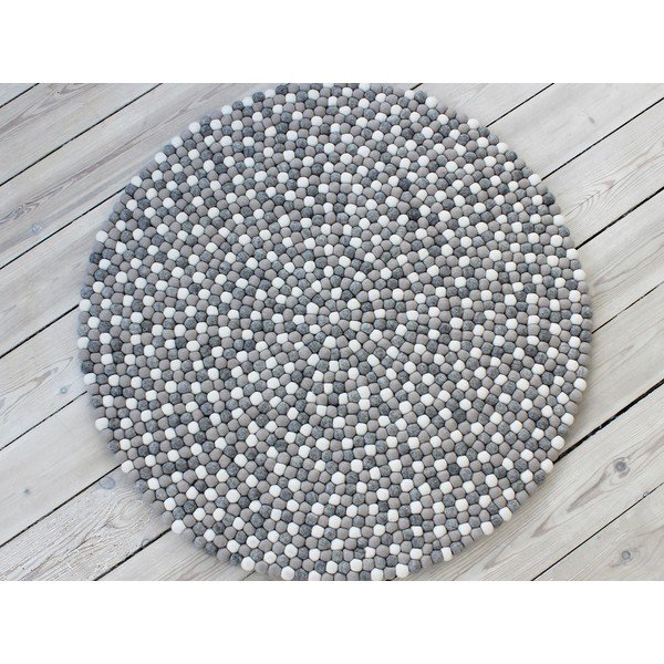 Covor cu bile din lână Wooldot Ball Rugs, ⌀ 120 cm, gri deschis-image-1