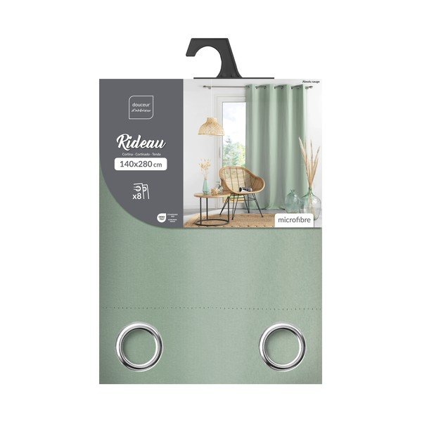Draperie verde salvie dimout (semi-opacă) din microfibră 140x280 cm Absolu – douceur d'intérieur-image-4
