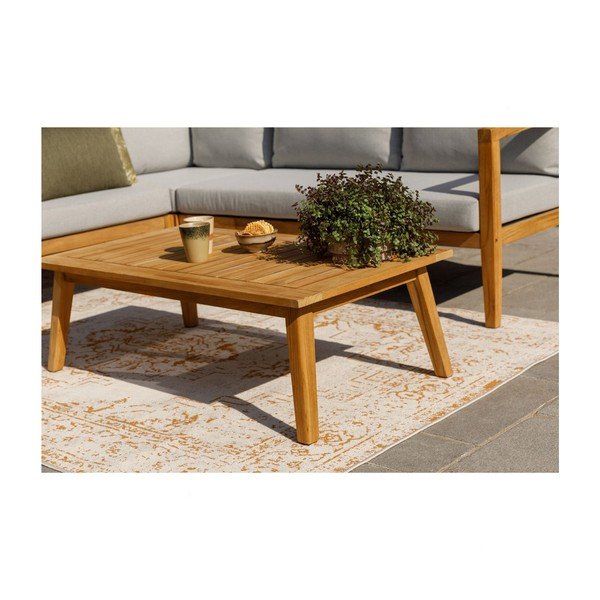 Set mobilier de grădină gri/în culoare naturală din lemn de tec pentru 4 persoane Lucca – WOOOD-image-4