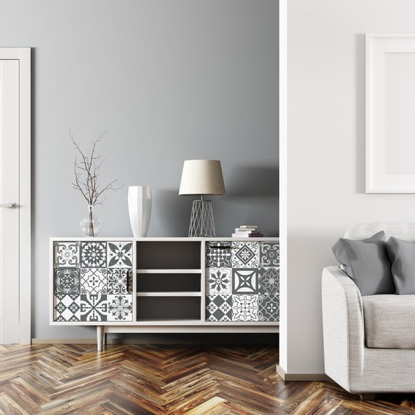 Set 24 autocolante de mobilier Ambiance Tiles Luncino, 15 x 15 cm