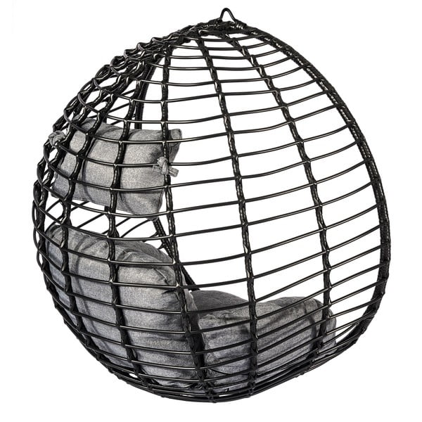 Fotoliu suspendat din ratan artificial Bonami Selection Mila, negru-image-2