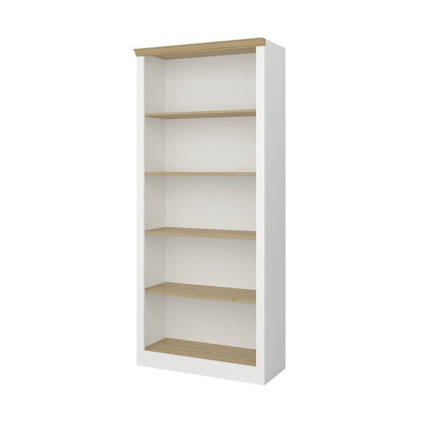 Bibliotecă albă cu aspect de lemn de pin 82x189 cm Nola - Tvilum-image-2