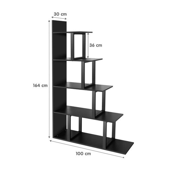 Etajeră neagră 100x164 cm Step – Kalune Design-image-4