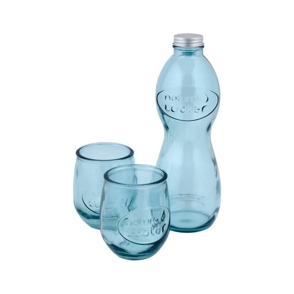 Set sticlă pentru apă și 2 pahare din sticlă reciclată Ego Dekor Water