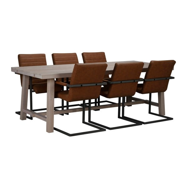 Masă de dining din lemn de stejar lăcuit Rowico Brooklyn, 220 x 95 cm, mat-image-4