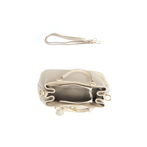 Geantă din piele Isabella Rhea Azalea, crem -image-2