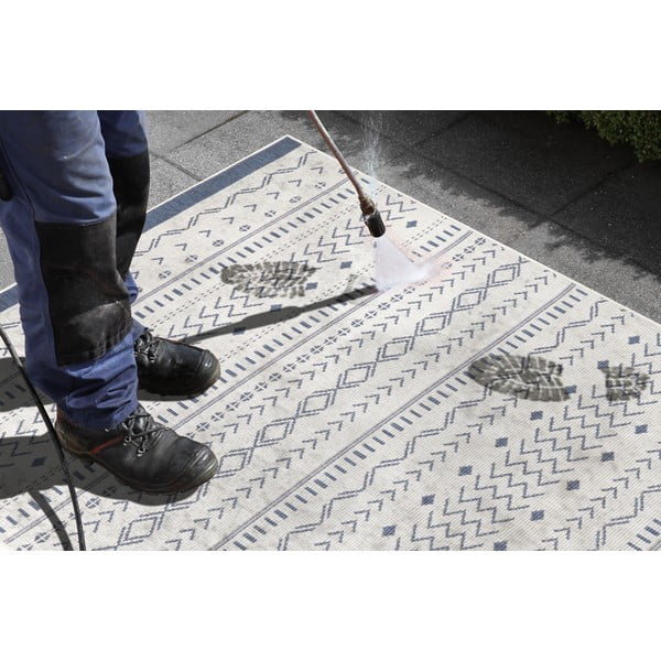 Covor adecvat pentru exterior NORTHRUGS Kuba, 80 x 250 cm, albastru-crem-image-1