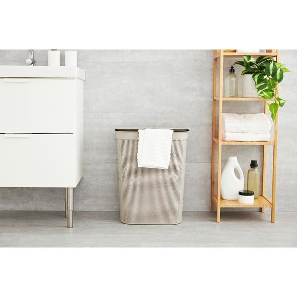 Coș de rufe din plastic bej 50 l Brisen - Rotho-image-1