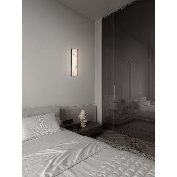 Aplică de perete albă/negru-mat LED cu aspect de piatră Shado – Nova Luce-image-1