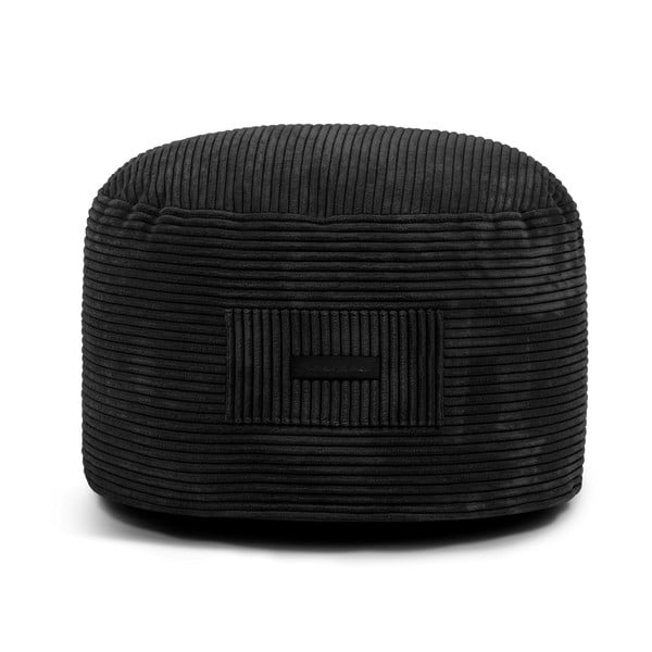 Taburet negru cu tapițerie din catifea reiată Om 60 – SLOWDOWN