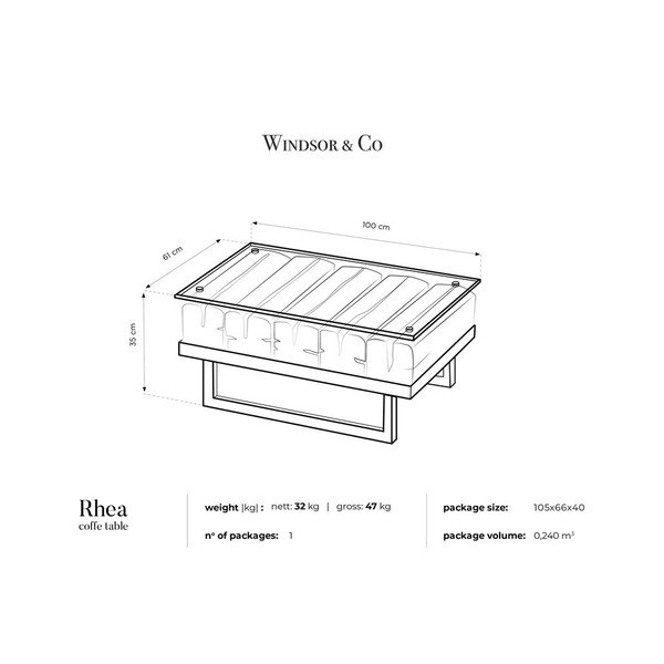 Masă de cafea cu blat din lemn de molid Windsor & Co Sofas Rhea-image-2
