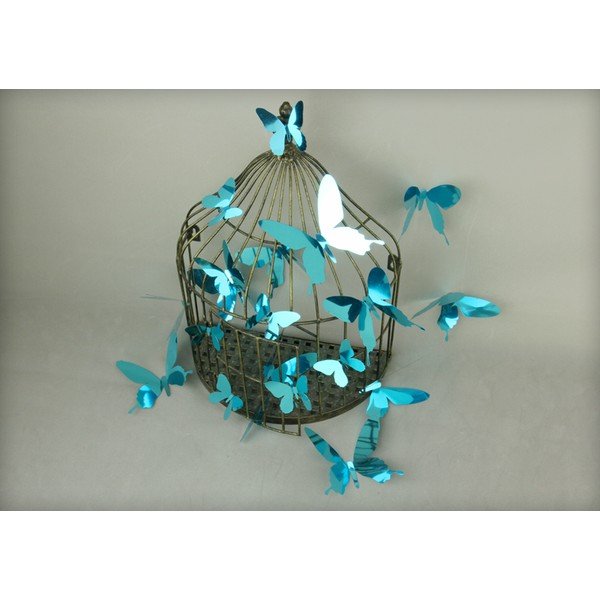 Set 12 autocolante 3D Ambiance Butterflies, albastru-image-1