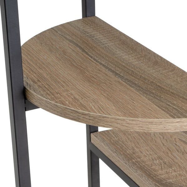 Etajeră neagră/în culoare naturală cu aspect de lemn de stejar 40x110 cm – Casa Selección-image-3