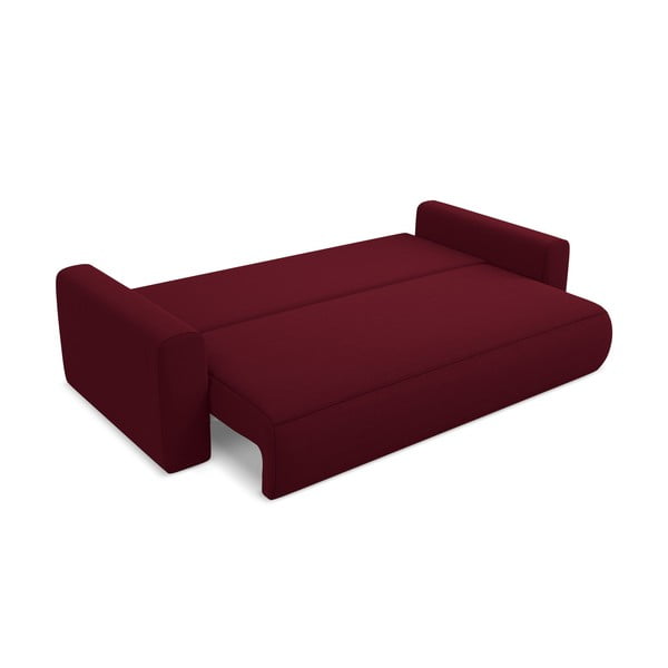 Canapea burgundy extensibilă/cu spațiu de depozitare cu tapițerie din catifea 238 cm Kapua – Makamii-image-3
