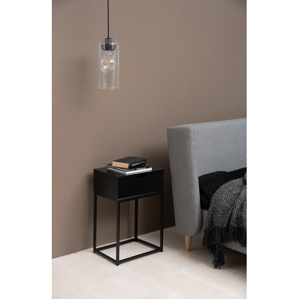 Noptieră Actona Mitra, 40 x 30 cm, negru-image-1