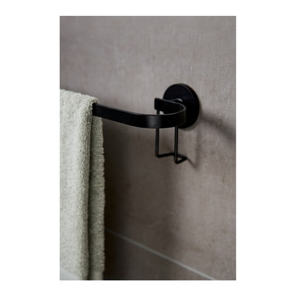 Suport de perete pentru prosoape Wenko Classic Plus, negru-image-1