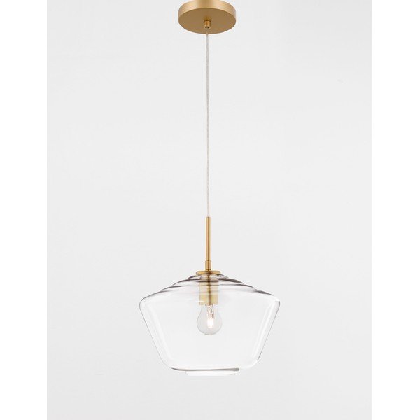 Lustră aurie din sticlă cu abajur din sticlă ø 30 cm Prisma – Nova Luce-image-4