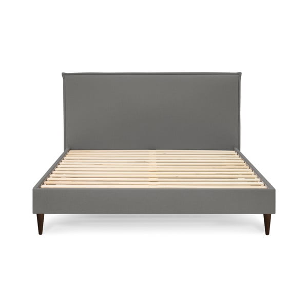 Pat matrimonial 160x200 cm gri antracit tapițat cu somieră Sary – Bobochic Paris-image-3