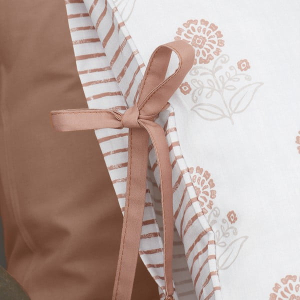 Lenjerie de pat albă pentru pat dublu/extinsă 230x220 cm Woodblock Floral – Pineapple Elephant-image-4