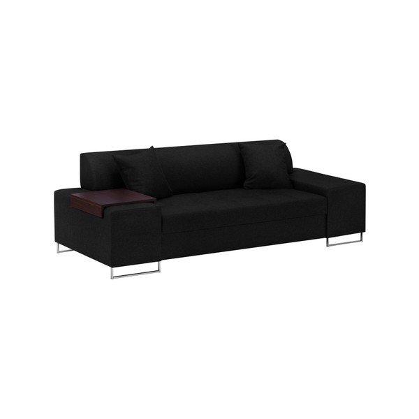 Canapea cu picioarele de culoare argintiu Cosmopolitan Orlando, negru, 220 cm-image-2