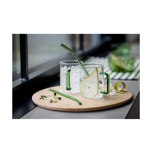 Paie de băut cu perie de curățare 4 buc. din sticlă – Lyngby Glas-image-1