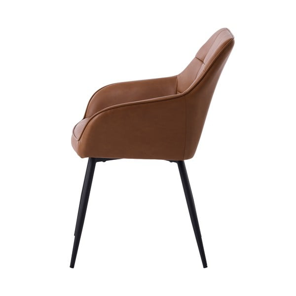 Set de scaune de sufragerie maro cu cotiere 2 buc. tapițat Nolan Square – Unique Furniture-image-4