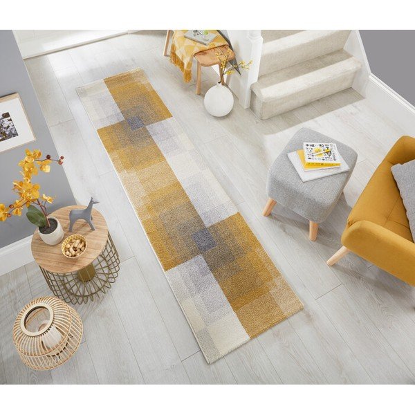 Covor Flair Rugs Plaza, 60 x 230 cm, gri - galben-image-1