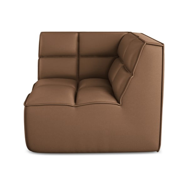 Modul pentru canapea modulară maro cu tapițerie din imitație de piele Kalai – Makamii