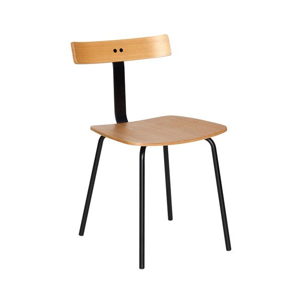 Scaun de dining negru/în culoare naturală stivuibil din metal Hock – Hübsch