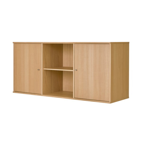 Comodă în culoare naturală joasă cu aspect de lemn de stejar suspendată 133x61 cm Mistral – Hammel Furniture-image-2
