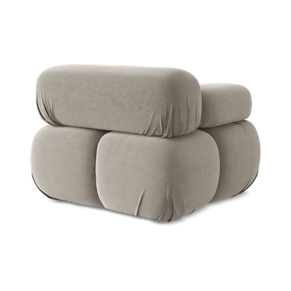 Modul pentru canapea modulară bej cu tapițerie din catifea (cu colț pe partea stângă) Lokua – Makamii-image-4