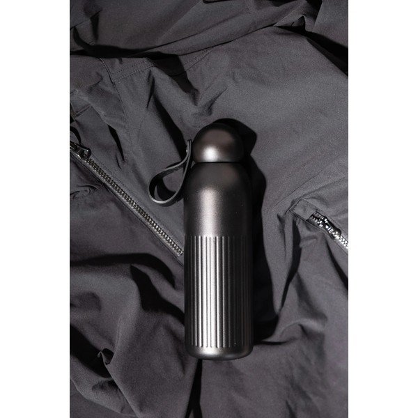Sticlă termică neagră cu pai din oțel inoxidabil 500 ml Tekla – Sagaform-image-1