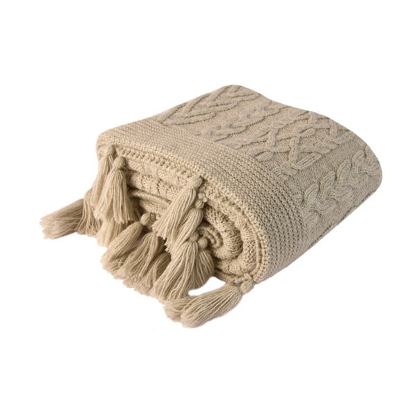 Cuvertură Homemania Decor Daniela, 170 x 130 cm, bej deschis-image-1