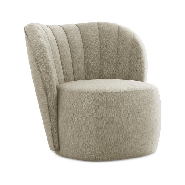 Fotoliu bej cu tapițerie din chenille Keloa – Makamii