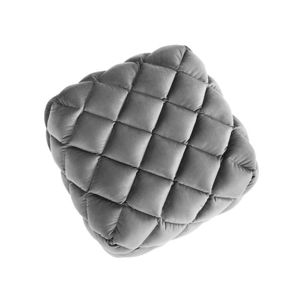 Taburet gri deschis cu tapițerie din catifea Flandrin – Interieurs 86-image-3