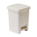 Coș cu pedale pentru baie Addis Rattan Pedal Bin Calico, 6 l, crem