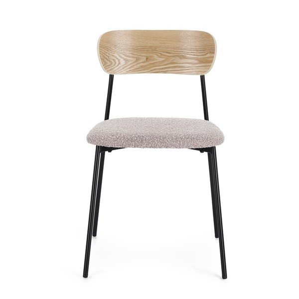 Scaun de dining gri stivuibil tapițat Genevieve – Bizzotto-image-3