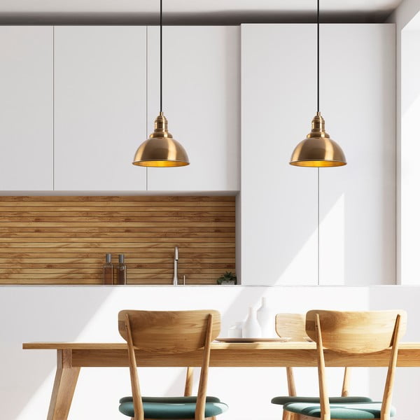 Lustră bronz cu abajur din metal ø 21 cm Varzan – Opviq lights-image-1