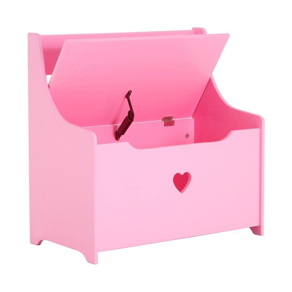 Dulap pentru copii roz cu bancă 60x62x34 cm Pink Heart – Premier Housewares-image-2