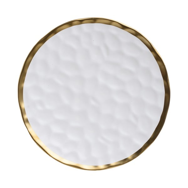 Farfurie din porțelan InArt Goldie, ⌀ 30,5 cm, alb