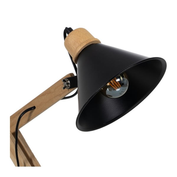 Veioză neagră/în culoare naturală cu abajur din metal (înălțime 55 cm) – Ixia-image-1