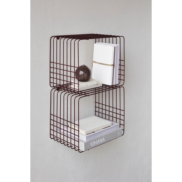 Raft burgundy etajat din metal 38 cm Wire – Mette Ditmer Denmark-image-2