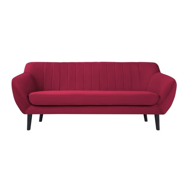 Canapea cu 3 locuri și picioare negre Mazzini Sofas Toscane, roz închis