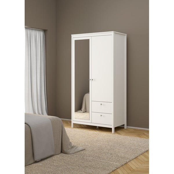 Șifonier alb cu oglindă 102x199x58 cm Madrid – Tvilum-image-3