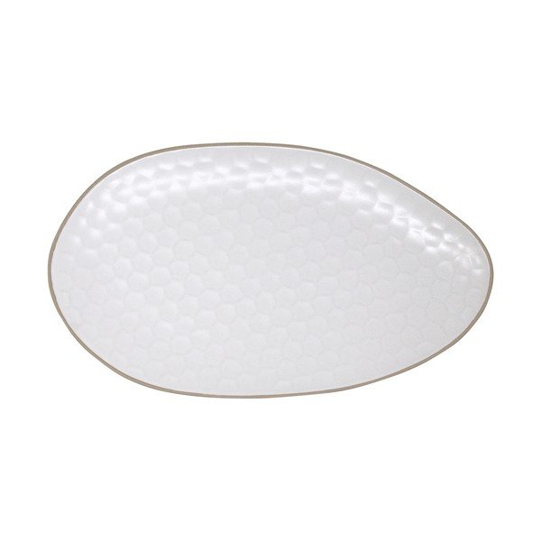Platou de servire alb din gresie 19x33 cm Imprints – Villa Altachiara