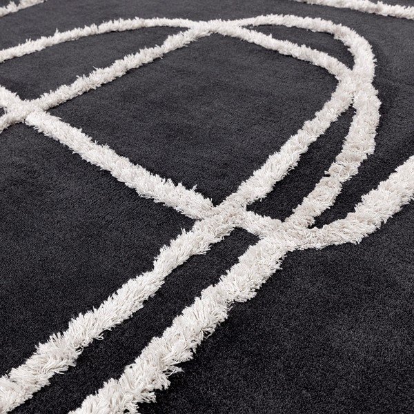 Covor negru handmade din lână 160x230 cm Matrix – Asiatic Carpets-image-1