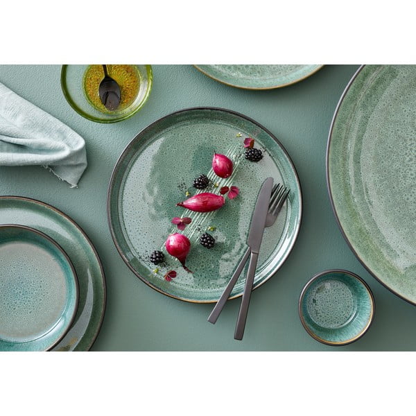 Farfurie verde/neagră pentru desert  din gresie ø 21 cm Gastro Green/Black – Bitz-image-1