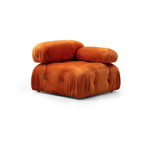 Modul pentru canapea portocaliu cu tapițerie din catifea (partea dreaptă) Bubble – Artie