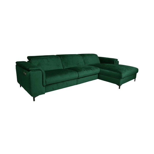 Colțar verde închis cu tapițerie din catifea (colț  pe partea dreaptă) Brito – MESONICA-image-2