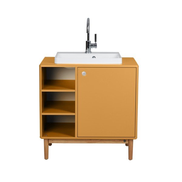 Dulap cu chiuvetă fără baterie galben muștar suspendat 80x62 cm Color Bath – Tom Tailor-image-4